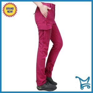 Women's Thermal Fleece-Lined Windproof Hiking Pants for Winter Outdoor Sports